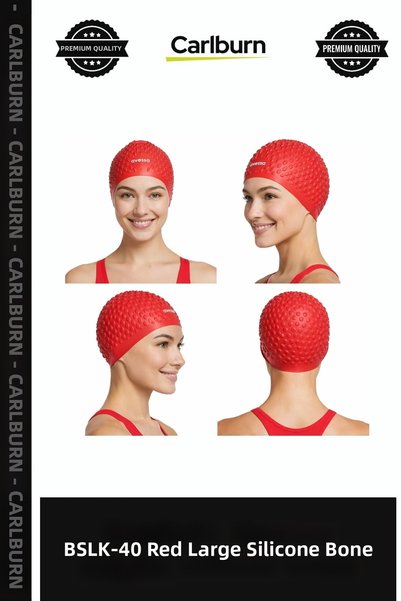 Carlburn Special Edition BSLK-40 Red Large Silicone Swim Cap Special Edition