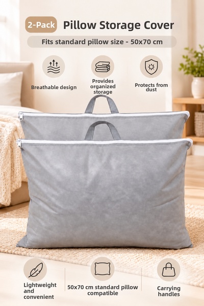 Formeya Husă de depozitare pentru perne 50x70 cm – cu fermoar, cu mânere, rez...