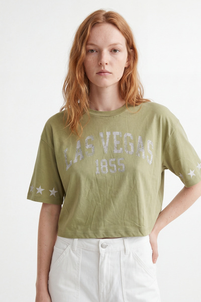 HAKKE Vintage Las Vegas Printed Women's Oversize T-Shirt