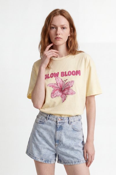 HAKKE Floral Printed Oversize T-Shirt
