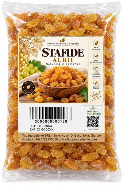 Top Ingrediente Stafide Aurii –1kg- Dulceață Naturală, Aromă Fină