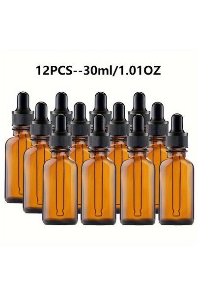 Choice Glass 30ml 12pcs 12 Pieces/6 Pieces 30ml Amber Glass Bottle with Glass...