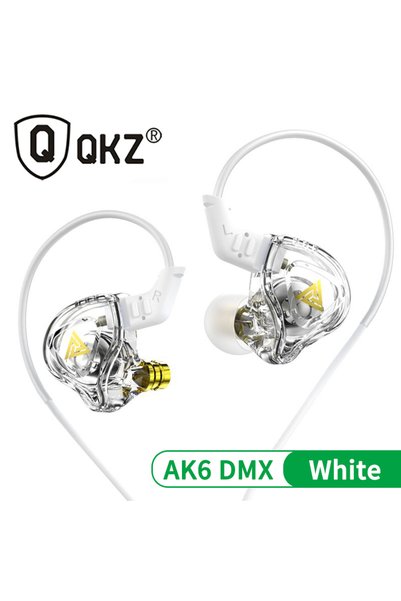 Choice AK6 DMX-White QKZ AKX HIFI Heavy Bass Transparent Earphones IEM Monito...