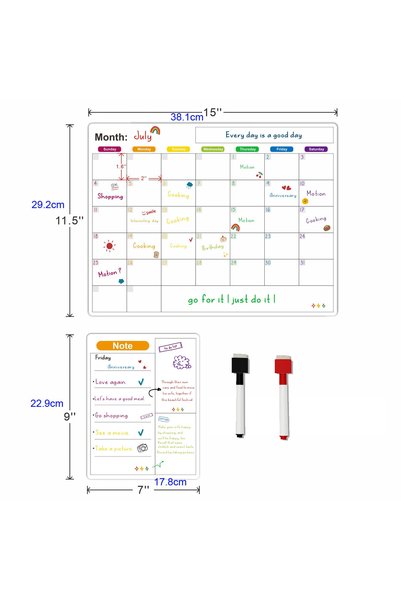 Choice Set With 2 pen Magnetic Calendar For Fridge Monthly Weekly Planner Cal...