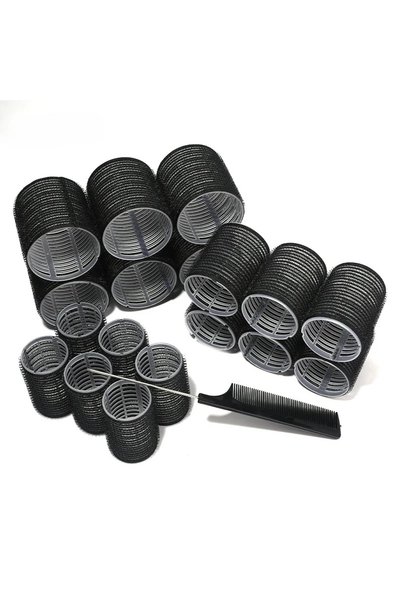 Choice black-19pcs 28pcs/Set Hair Roller Sets 18pcs Plastic Self Grip Hair Cu...