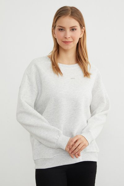 Fulla Moda Love Accessory Crew Neck Oversize Sweatshirt
