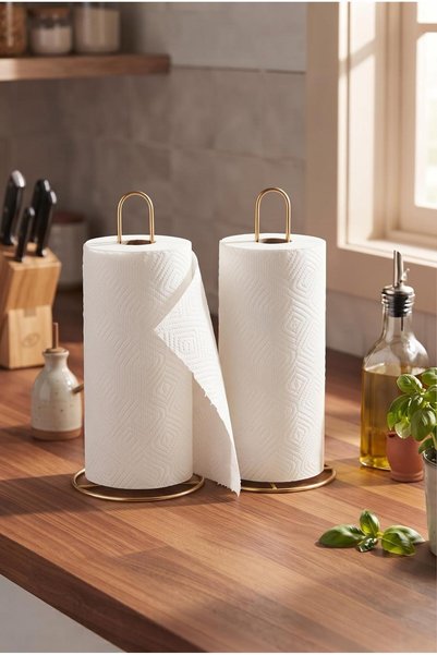 LAZORİAE Metal 2-Piece Towel Holder, Gold Color Wire Towel Holder, Napkin Sta...