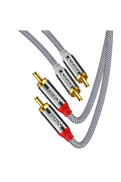 Choice كابل صوت ريكسوين 2RCA إلى 2RCA بطول 0.5 متر، ستيريو مزدوج RCA، مجدول ب...