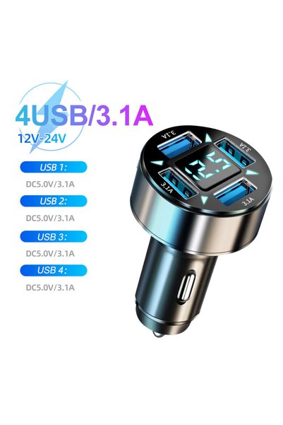 Choice4 شاحن سيارة kebidumei بـ 4 منافذ USB بقوة 250 واط، شحن سريع PD QC3.0، ...