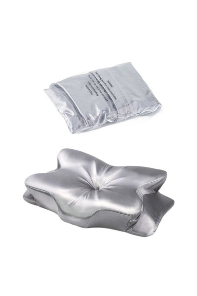 Choice Silver Ice Silk Pillowcase for Hair and Skin Butterfly Shaped Pillowca...
