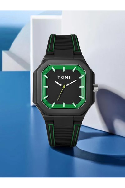 choice2 green TOMIMen's trend quartz watch silicone graffiti style watch simp...