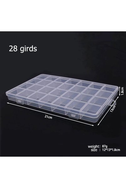 Choice 28 girds 6-32 Compartments Plastic Storage Box Organizer Jewelry Conta...