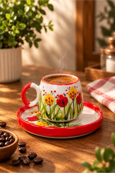 HİFA HOME Ceramic Coffee Cup Set Handcrafted