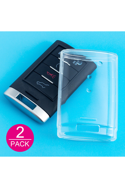 choice2 2x Key Case (Clear) Slim Car Key Fob Case Cover Keychain For Cadillac...