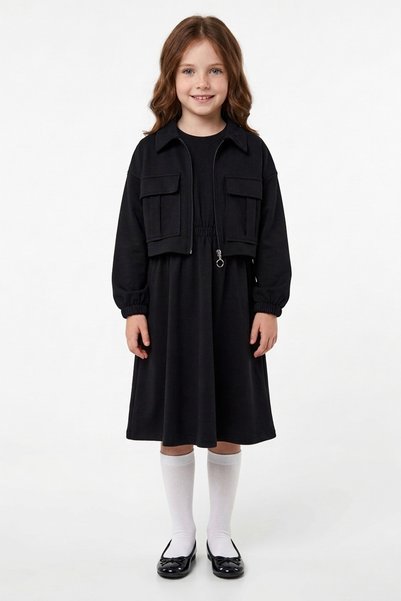 Fulla Moda Double Pocketed Jacketed Modal Girls' 2-Piece Set