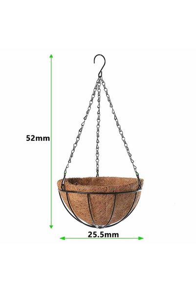 Choice 8/10 Inch Round Wire Plant Holder Metal Hanging Basket Coconut Liner L...