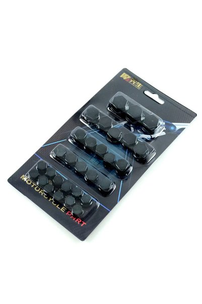 Choice7 black 30pcs Motorcycle Screw Decoration Cover Plating Cap for Car Mot...