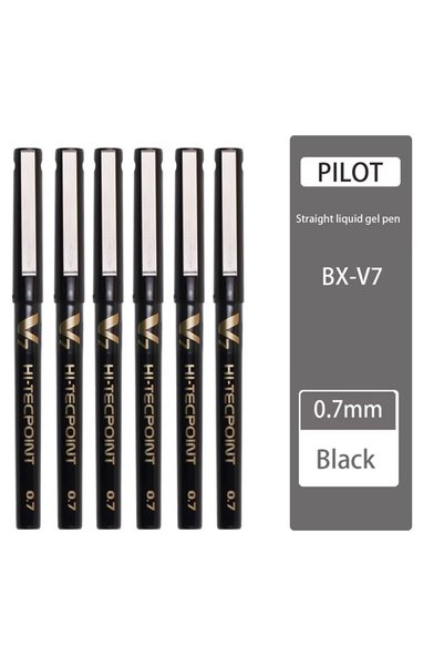 Choice أقلام جل يابانية سوداء أخرى من PILOT، طقم 6 قطع، طراز BX-V7، قلم سائل ...