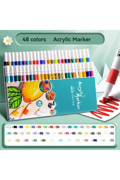 Choice مجموعة أقلام تحديد أكريليك للرسم والفنون، 48 لونًا، مناسبة للأطفال وال...