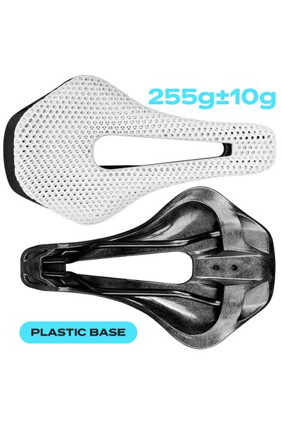 Choice White Plastic Base RYET Full Carbon 3D Printed Saddle Ultralight Hollo...