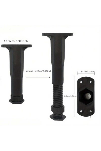Choice 13.5-22cm 4pcs Adjustable Height Center Bed Support Legs Furniture Leg...
