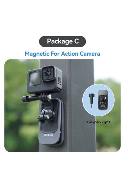Choice With Magnetic A TELESIN 360° Rotation Magnetic Backpack Clip Clamp Mou...