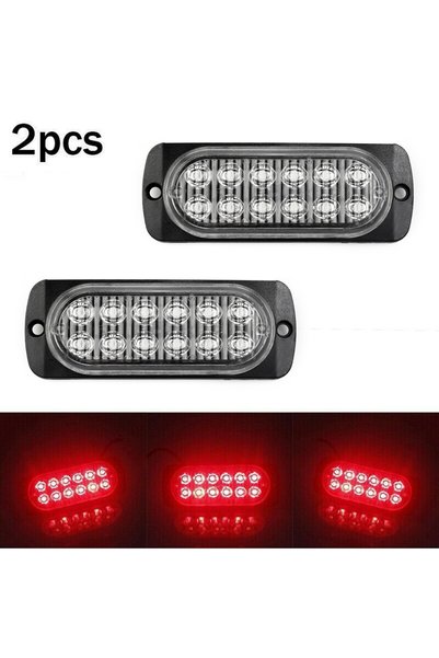 Choice 2Pcs 12V-24V Universal Car Rear Red Fog 12 Led Lamp Light For Truck Ca...