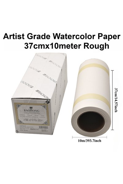 Choice Artist Roll 37cmx10m Rough New Baohong Artist Grade 100% Cotton Waterc...