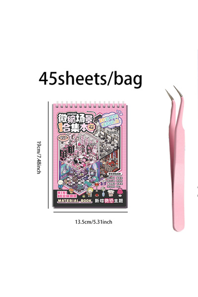 Choice S27871-A Mr. Paper 1 Sticker Book + 1 Tweezer, Miniature Scenes Cartoo...