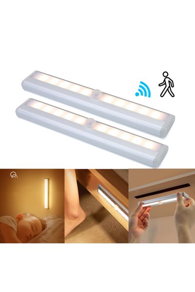 Choice Warm White 10 LEDs PIR Motion Sensor Wireless LED Night Lights LED Und...