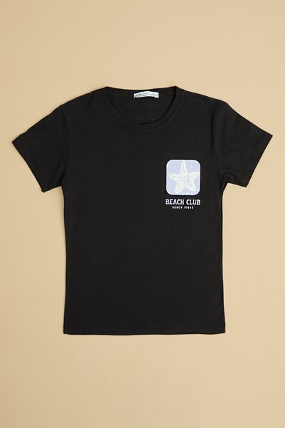 Fulla Moda Tricou pentru fete cu imprimeu text Surf Babe