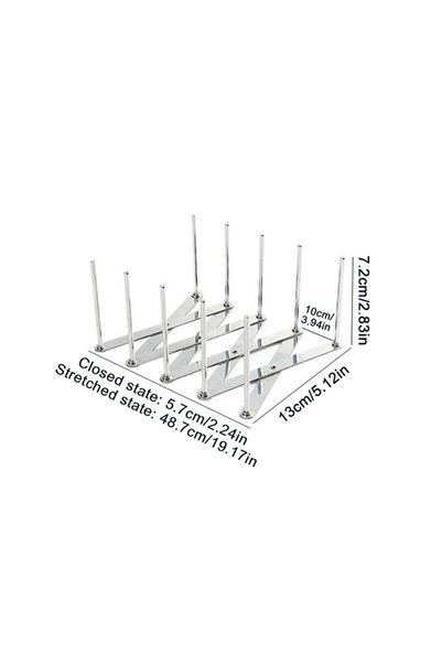 Choice1 S Retractable Foldable Stainless Steel Plate Dish Holder Shelf Pot Li...