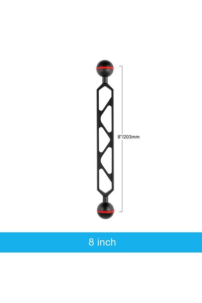 Choice 8inch Ball Arm Diving Light Double Arm System Connector Dual 1 inch Ba...