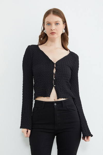 Fulla Moda Spanish Sleeve Wrapping Fabric Cardigan