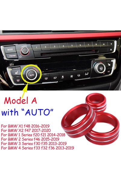 Choice Model A Red Car Air Conditioning Knobs Audio Circle Trim For BMW F30 F...