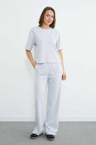 Fulla Moda Piped Crew Neck Modal 2-Piece Set