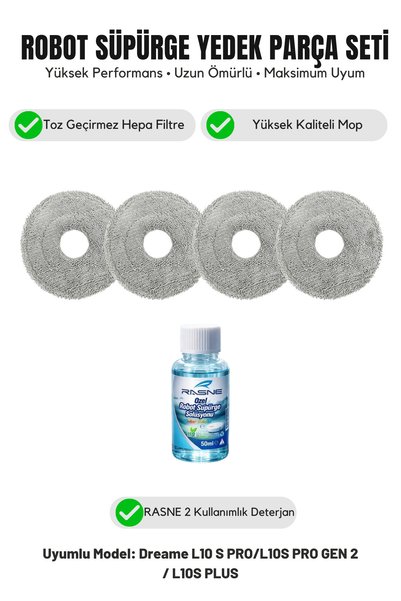 Asgard Grup Dreame L10 S PRO, L10S PRO GEN 2, L10S PLUS compatibil cu 4 mopuri