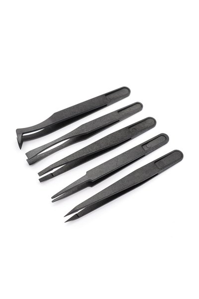 Choice 1set New Arrival 5pcs/set Portable Black Straight Bend Anti-static Pla...