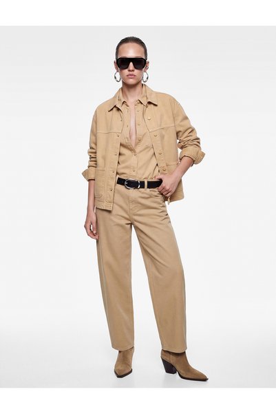 Koton Cotton Regular Waist Straight Leg Pocket Trousers - Tapered Jeans