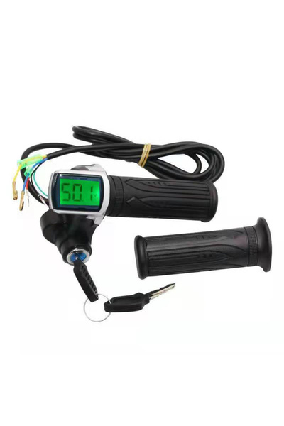 Choice 48V 24V/36V/48V Electric Bike Twist Grip Throttle with LCD Battery Dis...