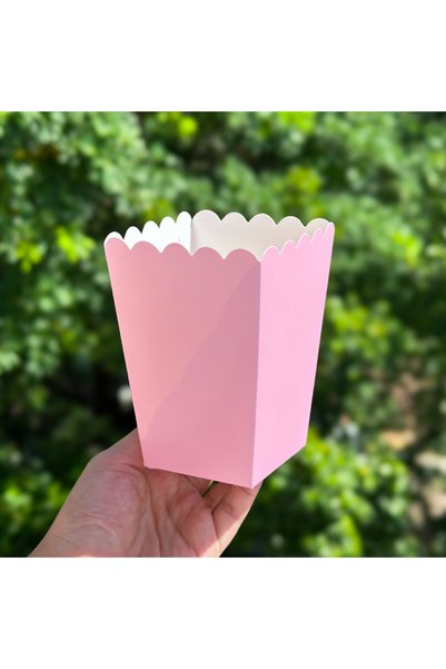 Choice4 7.5x5x11.5cm light pink 6 pcs Paper Popcorn Boxes, Mini Snack Food Tu...