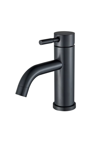 choice2 black Matte Black Bathroom Basin Faucet Deck Mounted Short Hot and Co...