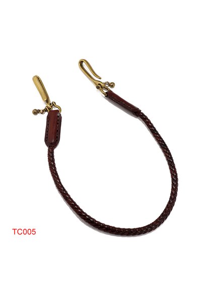 Choice Dark Brown Classic Punk Style Genuine Leather Biker Keychain Jeans Cha...