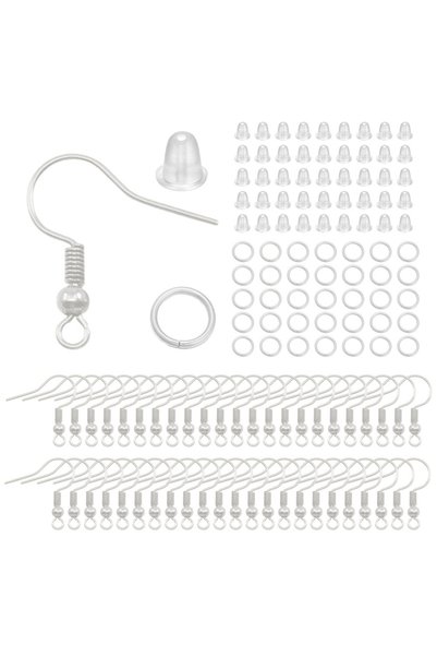 Choice Silver Color 300pcs Hypoallergenic Earring Hook Kit Mix-color Ear Wire...