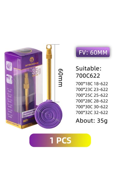 Choice 700X18-32C 35g 60mm OFFBONDAGE Aluminum Valve Ultralight Bike Inner Tu...