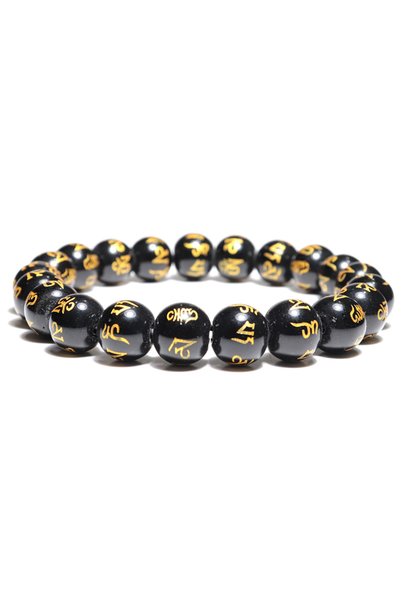 Choice1 10mm Minimalist Mens Bracelet 6/8/10/12mm Obsidian Stone Braclet Homm...