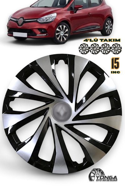 YONGA OTO AKSESUAR Renault Megane Clio Symbol Kangoo Uyumlu 15 İnç Jant Kapağ...