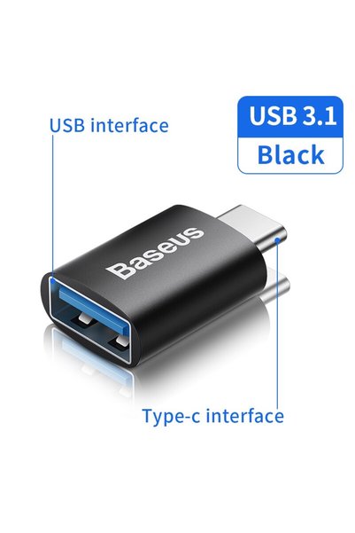 Baseus محول نقل بيانات USB 3.1 من النوع C إلى USB OTG، محول من النوع C أنثى إ...