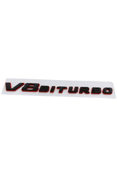 Choice Black Red 1pc New 3D ABS Red Black Logo V8 Biturbo Emblem Letters Car ...