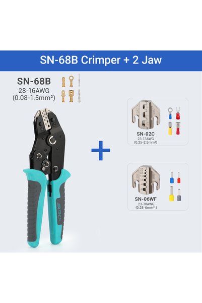 Choice3 SN 68B With 2 Jaws Crimping Tool Set Electrician Tools Quick Change J...